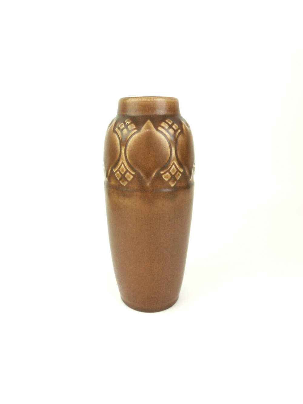 1917 Rookwood Art Pottery Vase 2411 Arts & Crafts Matte Brown 7.5" Antique